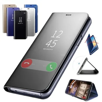 Умен Огледален Флип калъф За Samsung Galaxy S6 S7 S8 S9 S10 S20 Plus Седалките Кожен Калъф За мобилен телефон Samsung S8 S8 S8 SM-G950F Fundas