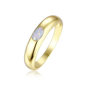Универсален пръстен, с овални белковым камък от сребро 925 проба, подходящо за женски и мъжки бижута бутици.