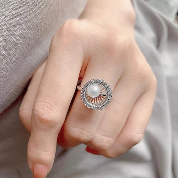 Френски дамски ins от хралупата перли, уникален пръстен с рога на изобилието, вкусно посеребренное отворен пръстен, дизайнерски бижута от сребро S925