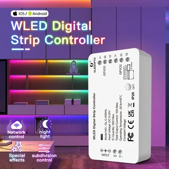 Цифров контролер лентовия осветление 5V-24V WLED RGB RGBW с повече от 100 динамични режими на осветление, контролер пиксел лампа 
