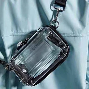 Чантата е с голям капацитет Преносима Прозрачна чанта през рамо PC Прозрачна, Водоустойчива чанта за пране Пътна чанта за пазаруване