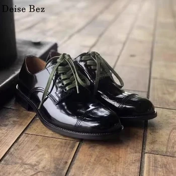 Черни мъжки модел обувки С кръгло бомбе дантела, Ежедневни Мъжки обувки за бизнес Партита, Модни Удобни Мъжки обувки 2023 Zapatillas Mujers