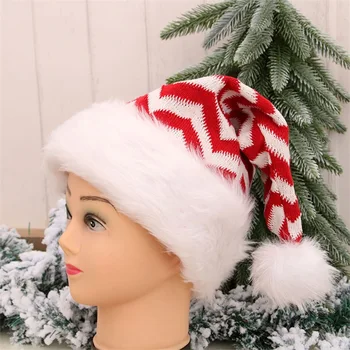 Коледна шапка за възрастни, сладка снежинка/раиран вязаная шапчица с лъжичка, Зимна Коледна шапка за домашния офис, Коледна шапка, за парти