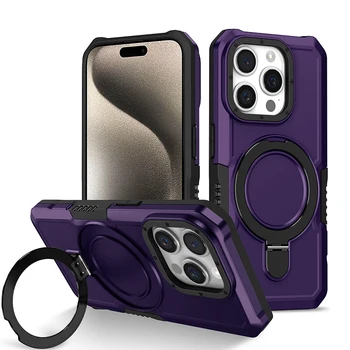 За iPhone 11 Pro Max Калъфи За телефони с о-Пръстен-Притежател и Стойка устойчив на удари Брониран Калъф за iPhone 7 8 14 15 Plus XS XR 13 14 15 Pro Max
