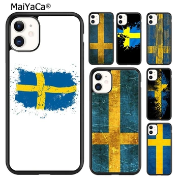 Калъф За мобилен Телефон С Национални Флага на Швеция MaiYaCa За iPhone 15 SE2020 6 7 8 plus XR XS 11 12 mini 13 14 pro max shell на корпуса