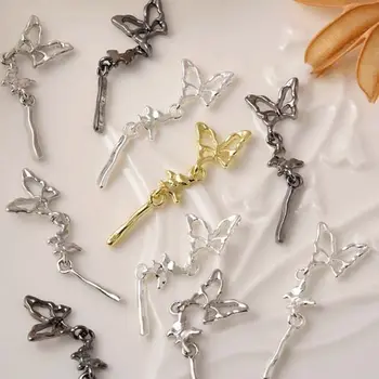 Нийл-арт Кухи висулки за нокти под формата на пеперуди, Аксесоари за маникюр, Тренировки за нокти, Висящи кристали за нокти, декорации за нокти под формата на пеперуди