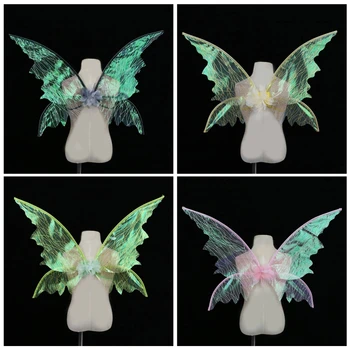 Сгъване крило феи-пеперуди за костюмированной парти в чест на рождения ден, костюм за Хелоуин, крило на Ангел за деца 449B